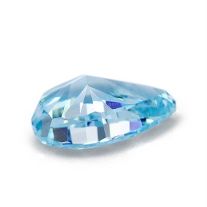 5a+quality synthetic cz stones aquamarine crushed ice cut pear cut cubic zirconia