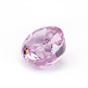 wholesale loose stone round 4k crushed ice cut light pink color cubic zirconia AAAAA+ cz gems