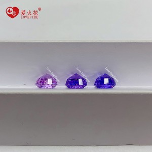 4K purple series 8a high quality cz round crushed ice cut cubic zirconia