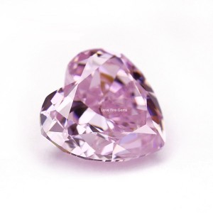 8a loose cubic zirconia crushed ice cut light pink color heart cut cz