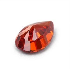 4K newest garnet color cz stone pear shaped cubic zirconia