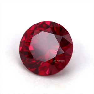 8# red corundum round 8 hearts&arrows cut loose synthetic corundum ruby
