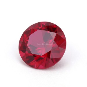 3A grade 5# red ruby synthetic corundum round brilliant cut loose corundum stone