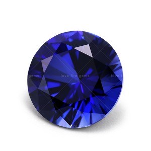 3mm-10mm 34# sapphire blue synthetic corundum AAA round cut corundum