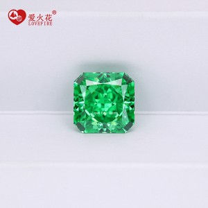 crushed ice cut 5a+ quality paraiba green loose stones square cut corner cubic zirconia