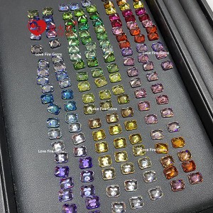 60 colors cz stones 8*10mm octangle shape 4K crushed ice cut cubic zirconia color chart