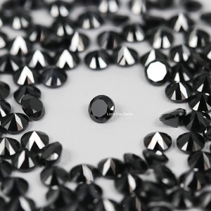 Wuzhou factory vvs lab created black diamond round cut loose moissanite