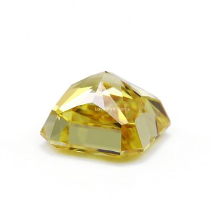 4K crushed ice cut 9a quality yellow loose gemstone square cut corner cubic zirconia