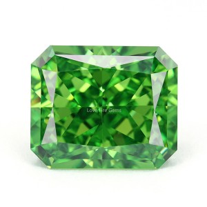 4K ice flower cut grass green color synthetic cz diamonds loose cubic zirconia