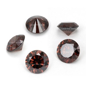 10 Hearts & 10 Arrows 5a cz gems round star cut coffee color cubic zirconia
