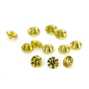 1000pcs/pack small sizes round brilliant cut golden yellow color cubic zirconia stone