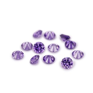 1000pcs/pack full sizes synthetic gemstone round shape M-amethyst color 3A cubic zirconia
