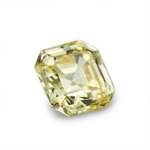 5a high carbon cz zircon stones octagon asscher cut yellow color cubic zirconia