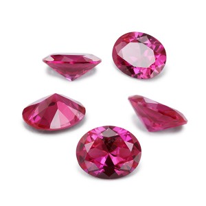 3a grade 3#rose ruby synthetic gemstone oval cut corundum stone price