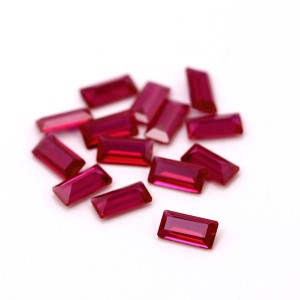 Rectangle shape baguette step cut corundum 5# ruby synthetic corundum
