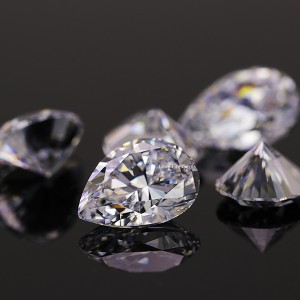 5A grade loose white color cz diamonds pear shape cubic zirconia