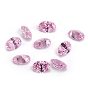 5A grade loose cz gems diamond stones oval light pink cubic zirconia