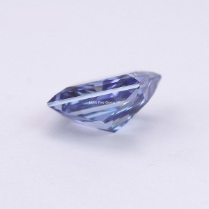 4K crushed ice cut cz gray blue rectangle cut cubic zirconia stone