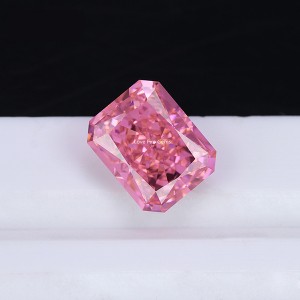 4K dark pink color cz stone crushed ice cut octagon cubic zirconia
