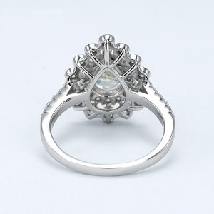 custom jewelry women fashion G white Water Drop 925 silver ring