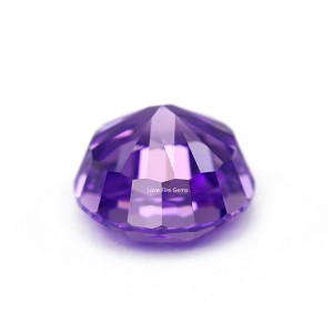 4K crushed ice cut fancy round cutting cz purple orchid color loose synthetic gemstone cubic zirconia