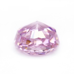 wholesale loose stone round 4k crushed ice cut light pink color cubic zirconia AAAAA+ cz gems