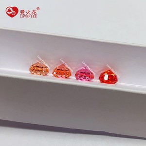 all sizes orange series 4k crushed ice cut round shape loose cz stones high quality cubic zirconia