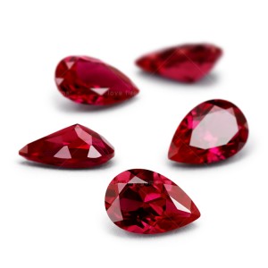 all sizes 3a grade 5# synthetic ruby corundum pear cut loose corundum stone price