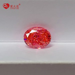 5a+ cz padparadscha color 4k oval crushed ice cut loose cubic zirconia