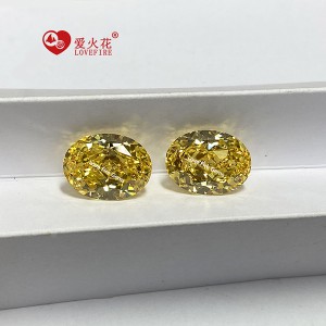 wholesale crushed ice cut loose yellow pink color oval cz 4*5mm-10*14mm cubic zirconia