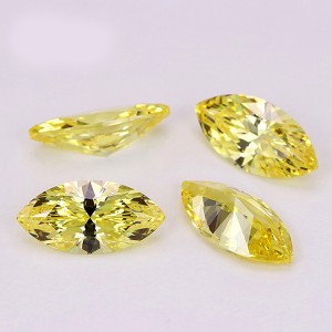 Wuzhou 5a high quality cz stones loose marquise cut yellow cubic zirconia