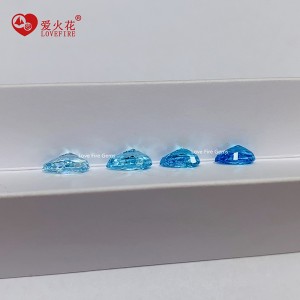 4K synthetic cz stone dark blue crushed ice cut pear cut cubic zirconia stone