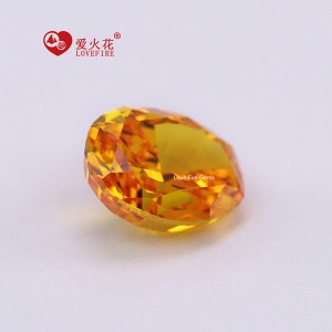 wuzhou gem AAAAA+ cz stone crushed ice cut vivid orange oval cubic zirconia