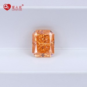 4k radiant crushed ice cut top grade cubic zirconia orange series octagon cz stone