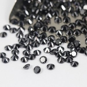 Wuzhou factory vvs lab created black diamond round cut loose moissanite