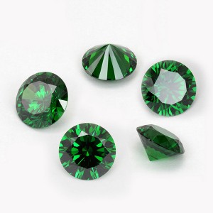 10 hearts 10 arrows cut synthetic cz green color round shape 5a cubic zirconia