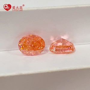 5a+ cz padparadscha color 4k oval crushed ice cut loose cubic zirconia