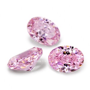wholesale crushed ice cut loose yellow pink color oval cz 4*5mm-10*14mm cubic zirconia