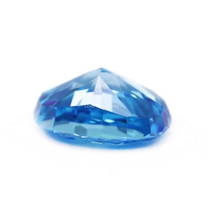 oval shape crushed ice cut aqua blue color loose gemstones cz cubic zirconia for jewelry