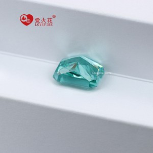 4K 8a quality artificial stone octagon cut paraiba colored crushed ice cz cubic zirconia