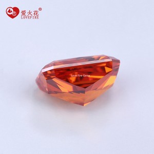 D-padparadscha color 4k octagon shape ice crushed cut cubic zirconia