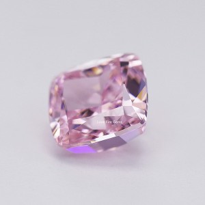 artificial gemstone 4K crushed ice cut cushion light pink loose cubic zirconia for jewelry