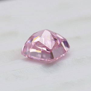 artificial gemstone 4K crushed ice cut cushion light pink loose cubic zirconia for jewelry