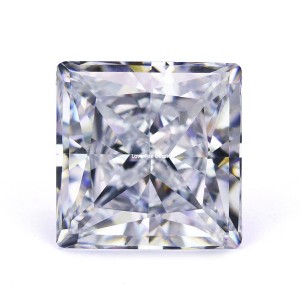4K series crushed ice cut square white cubic zirconia