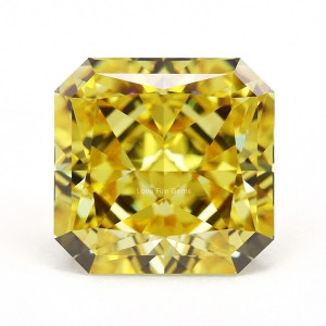 4K crushed ice cut 9a quality yellow loose gemstone square cut corner cubic zirconia