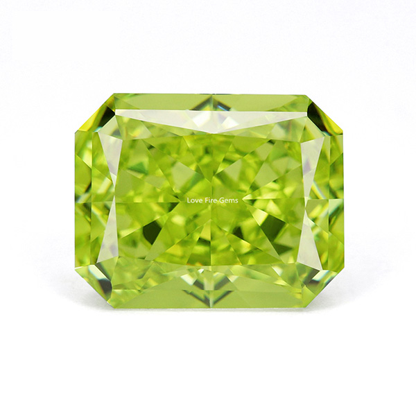olive peridot color octagon shape 4k ice crushed ice cut 8a zircon