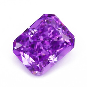 Ice crushed cut 4K radiant cut 4*6mm-12*16mm purple series color cz cubic zirconia