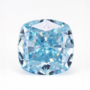 Crushed ice cut cz diamonds cushion cut sky blue color cubic zirconia stone