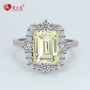Trendy women jewellery cz jewelry white gold plated 925 sterling silver cocktail ring