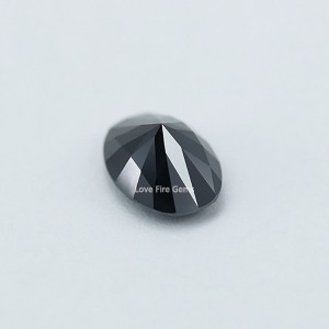 Wuzhou factory vvs lab created black diamond oval cut loose moissanite